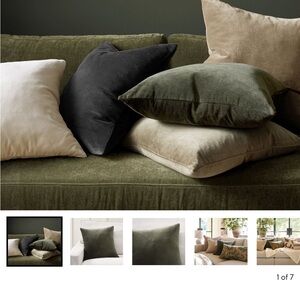 Pair of Pottery Barn Moss Velvet Accent Pillow covers